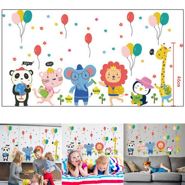 Wall Sticker Cartoon Animal Pattern Cute Background Decoration for Home Kindergarten Wall Sticker Cartoon Animal Pattern Cute Background Decoration for Home Kindergarten