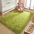thumbnail image 3 of Lochas Soft Shag Carpet Fluffy Rug for Living Room Bedroom Big Area Rugs Floor Mat, 5'x8',Grass Green, 3 of 7