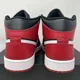 thumbnail image 4 of N I-K-E A i r-Jor-dan 1 Mid Black Gym Red White Men's Shoes Sneakers DQ8426-061 No Lid, 4 of 6