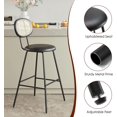 thumbnail image 6 of Jaxsen Faux Leather Indoor Kitchen Dining Chairs Set of 2 with Rattan Backrest Modern Industrial Upholstered Chairs mid Century Metal Dining Chair Suitable for Dining Room Wine Bar Whiskey Brown,18", 6 of 8