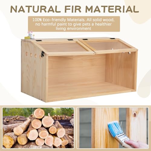 Chew-resistant wooden hamster cage. World's largest 41-inch hamster cage and habitat. Open-top, 3-sided acrylic hamster cage.