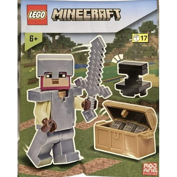 Knight Minifigure w/ Chest  Anvil - LEGO Minecraft Foil Pack Set (662309)