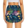 thumbnail image 2 of Lsque Undersea Animals Printed Women's Running Shorts with Liner Pockets,Elastic Quick Dry Workout Athletic Gym Yoga Shorts,Womens High Waist Shorts-Medium, 2 of 9