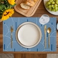 thumbnail image 4 of Navy Blue Ombre Placemats Set of 8, Farmhouse Stripes Modern Abstract Art Placemats for Dining Table, Place Mats for Kitchen Tabletop, Waterproof Wipeable Dining Table Mats Set, 4 of 9