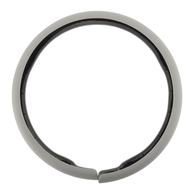 Funda para volante de cuero artificial PU, protector de volante de automóvil ABS, blanco