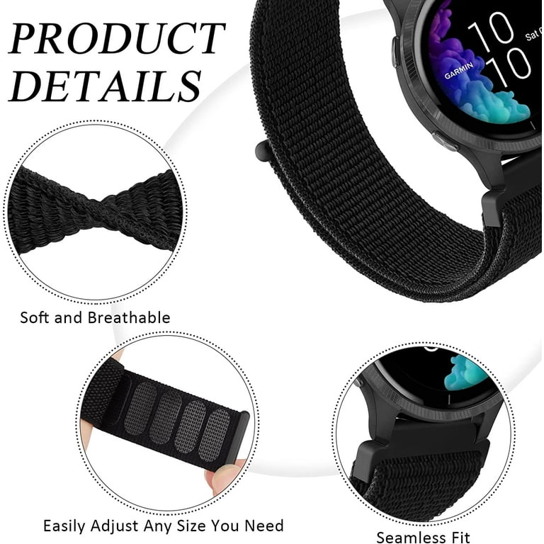 s for Garmin Venu Vivoactive 3 Watch 20mm Adjustable Nylon Replacement Wrist Strap for Garmin Walmart