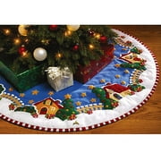 Mary Engelbreit Christmas Village Tree Skirt Felt Applique Kit, 42" Round