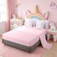 thumbnail image 3 of Erosebridal Cute Animals Unicorn 7 Pieces Bedding Comforter Set,Watercolor Rustic Flower Full Bedding Set For Kids Girls,Reversible Pink, 3 of 7