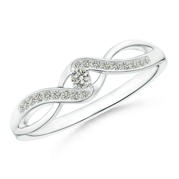 Solitaire Round Diamond Infinity Promise Ring in Silver (Weight: 0.04ctwt)