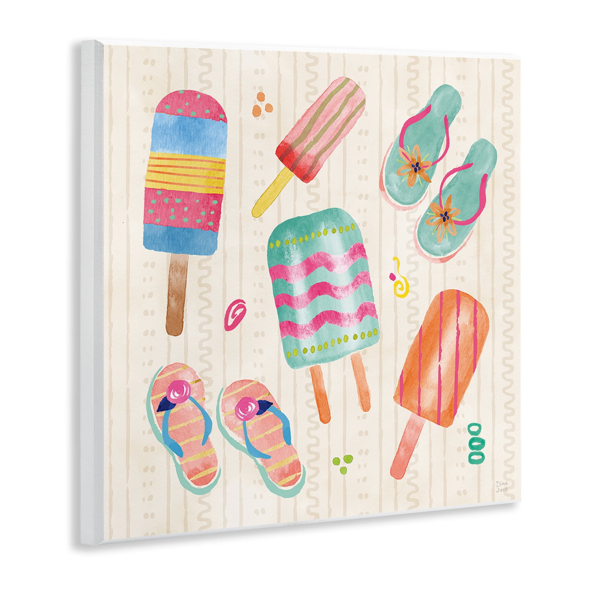 Stupell Industries Summer Popsicles & Sandals Wall Plaque Art, design by Dina June
