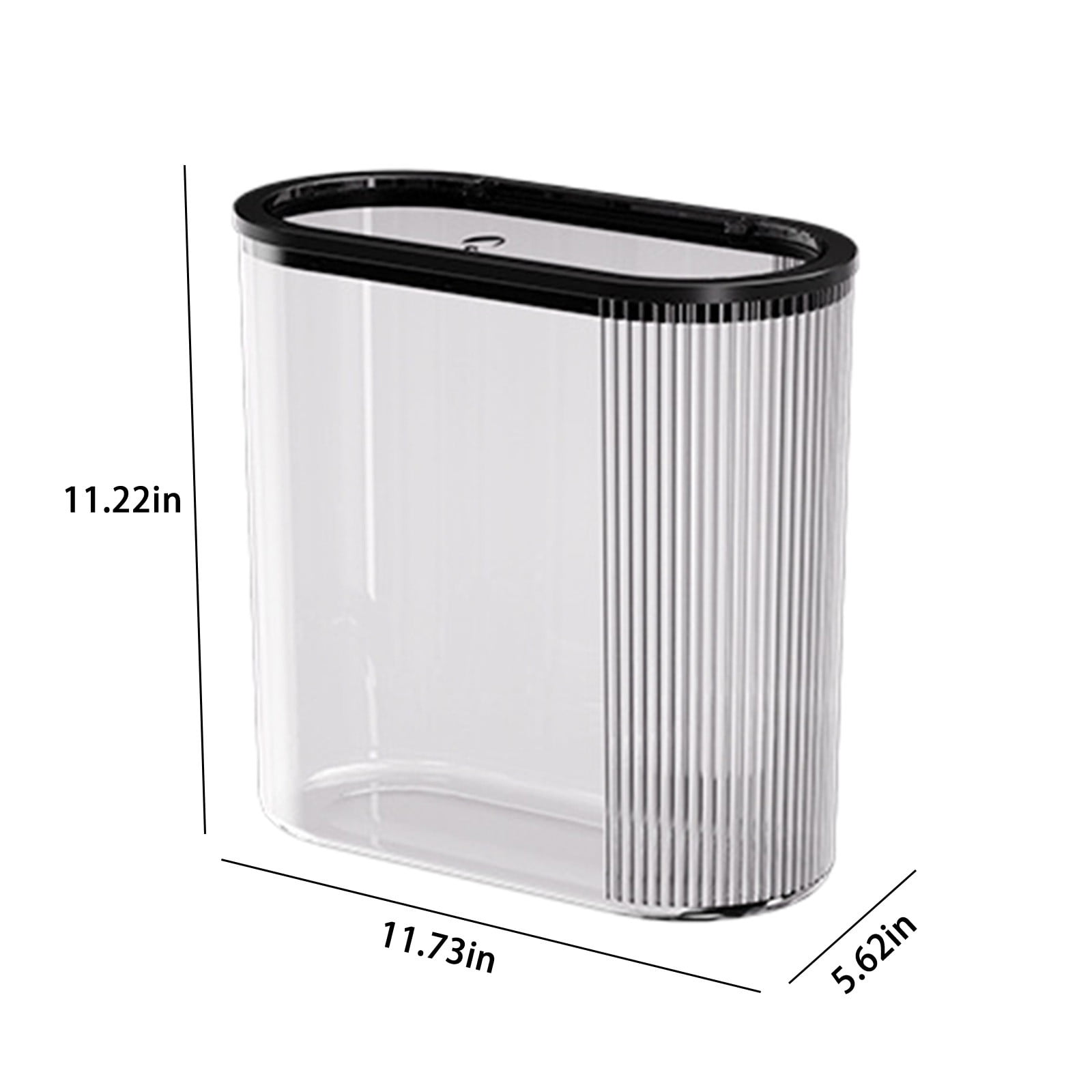 Kitchen Trash Can, Step-On Garbage Can with Lid, Tall Kitchen & Bathroom Trash Can, Small Office Waste Bin, Clear - Xuniizn