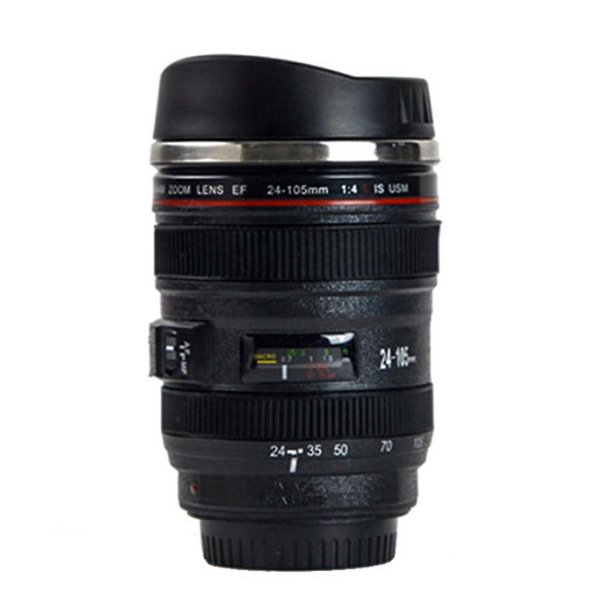 Regalos para fotógrafos, apariencia de lente de cámara realista, mejorado con interior de acero inoxidable para mayor durabilidad y fácil limpieza, adecuado para bebidas frías o batidos, ideal para