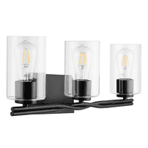 Prominence Home Lantier Matte Black 3-Light Vanity with Clear Glass