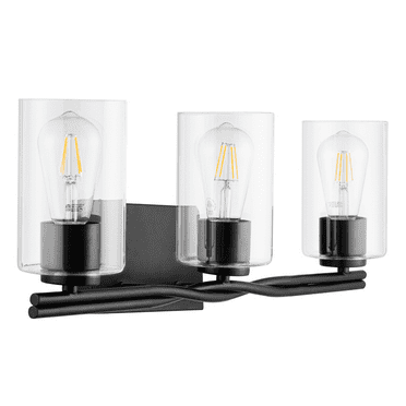 Prominence Home Lantier Matte Black 3-Light Vanity with Clear Glass
