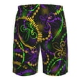 thumbnail image 6 of Kll Neon Mardi Gras Men'S Casual Summer Beach Shorts Hawaiian Shorts With Pockets-Medium, 6 of 9