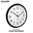 thumbnail image 2 of Reloj de pared Sharp Black de 35 cm, silencioso, no hace tictac, de cuarzo, 2 of 7