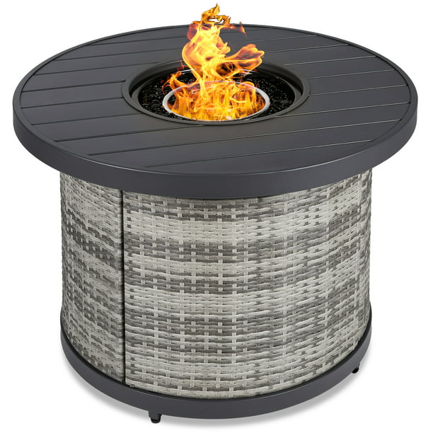 32in Round Gas Fire Pit Table, Fire Pit Table Lid Round