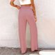 thumbnail image 4 of Pantalones palazzo de lino de cintura alta y pierna ancha para mujer, con cordón y bolsillos, 4 of 6