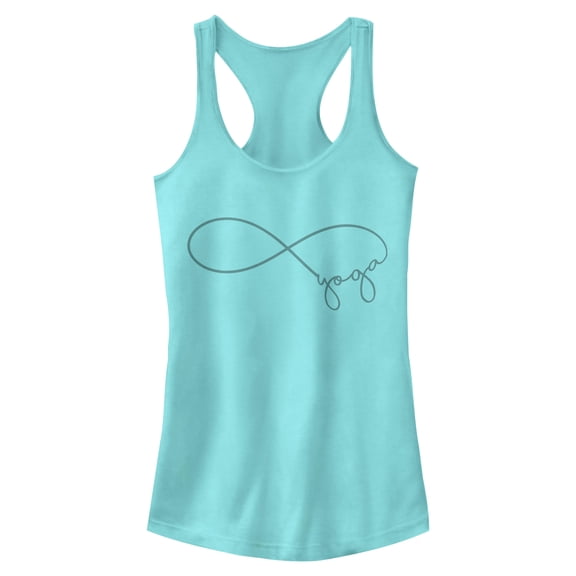 Junior's CHIN UP Yoga Forever Racerback Tank Top Cancun Medium