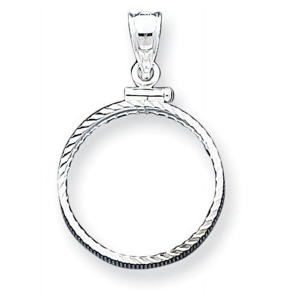 925 Sterling Silver 21.1 x 2mm $0.05 Diamond Cut Coin Bezel (22x33mm) Pendant / Charm Pendant / Charm