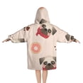 thumbnail image 2 of Pug and Donut Blanket Hoodies for Kids 6-13YR Oversize Wearable Blanket Hoodies for Boys Girls Teens, 2 of 7