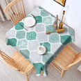 thumbnail image 2 of Green and White Geometric Quatrefoil Pattern Square Tablecloth,Waterproof Square Table Cover,Wipeable Spillproof Washable Table Cover for Home Kitchen Party Decor 60"x60"(152x152cm), 2 of 6