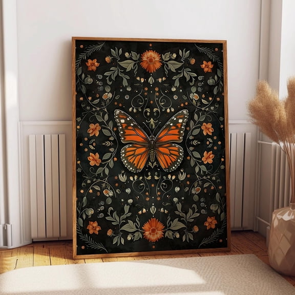 Garden Butterfly Poster - Floral And Fauna Wall Print - Nature-Inspired Botanical Wall Decor For Home & Office Wall Art, Modern Wall Decor, 8x12 UNFRAMED
