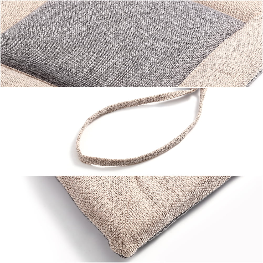 Triani Outdoor Chair Cushions (Set of 2) 16x16 Inches Patio Seat Cushions Gray Cotton Linen Square Chair Pads for Patio Furniture Garden Home Office