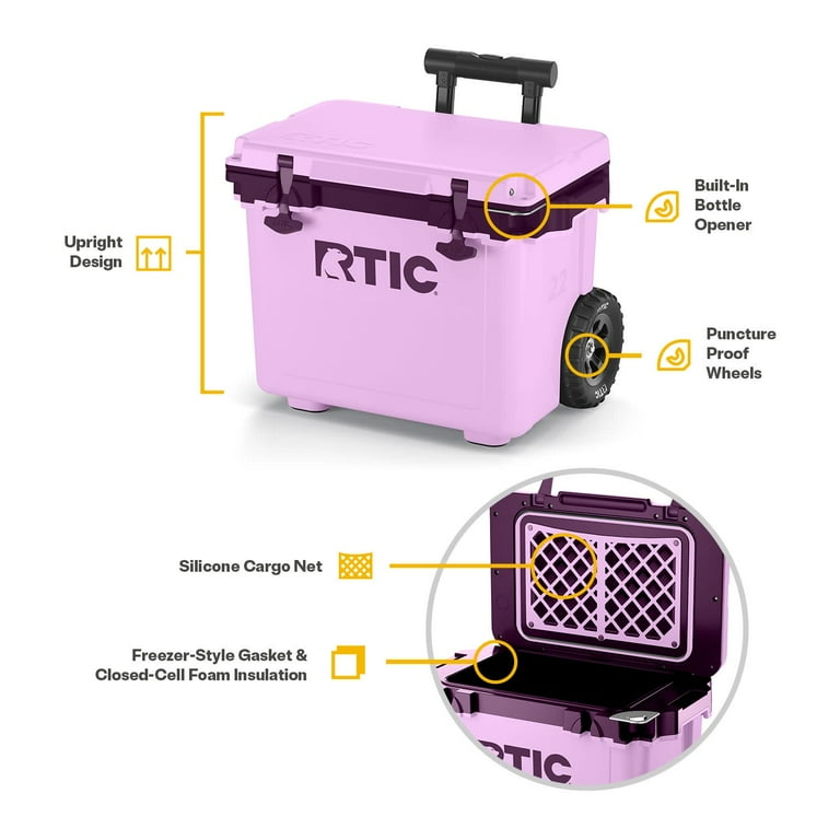 qlachic  RTIC 22 QT Wheeled Hard-Sided Cooler, Fits 28 Cans or 6 Wine