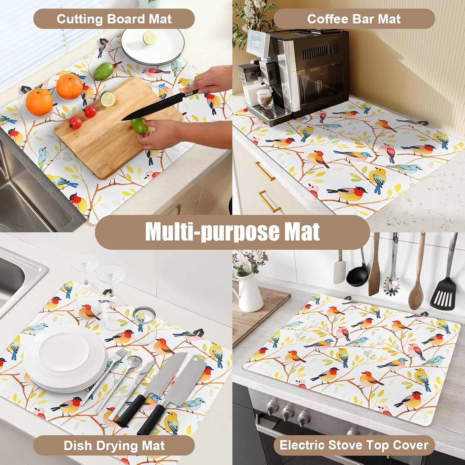 Stove Top Covers for Electric Stove, Glass Cooktop Protector Heat Resistant Stovetop Mat for Kitchen Decor 28 x 20 Inch