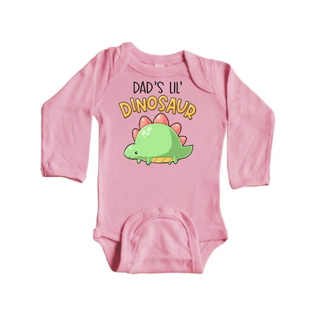 

Inktastic Dad s Lil Dinosaur with Cute Stegosaurus Gift Baby Boy or Baby Girl Long Sleeve Bodysuit