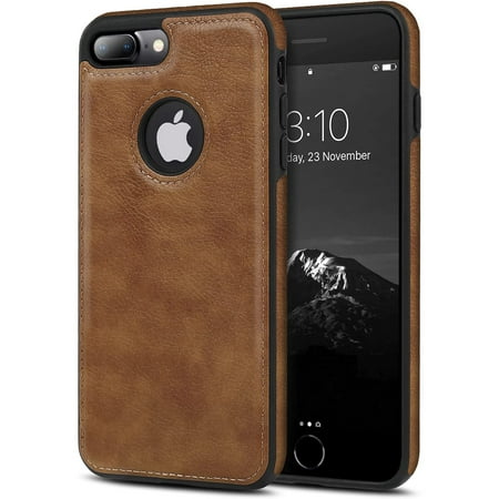 For iPhone 7 Plus & iPhone 8 Plus (5.5'') Case Luxury Leather Business Vintage Slim Non-Slip Soft Grip Shockproof Protective Cover