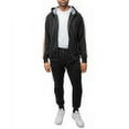 thumbnail image 3 of Cultura Men's Sweatsuit w/ Zipper Pockets, Zip Up Hoodie Track Suit for Running Jogging Sports Casual, Black/Heather Grey/Khaki, Small, 3 of 5