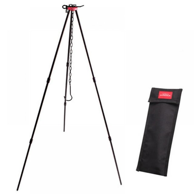 Camping Cast Iron Camping Tripod for Outdoor Campfire Cooking Black