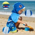 thumbnail image 4 of Toalla de playa infantil con capucha Joiedomi Blue Dinosaur 76x76 cm, 4 of 7