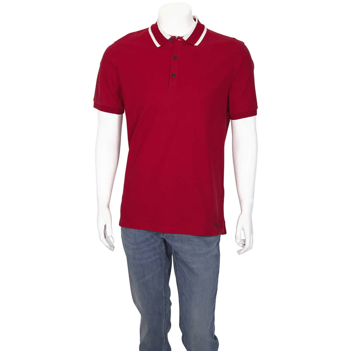 religie ophouden Catastrofe Burberry Marton Uniform Red Striped Collar Cotton Pique Polo Shirt, Brand  Size XX-Large - Walmart.com