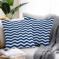 thumbnail image 2 of Abstract Waves Outdoor Pillow Covers Set of 2 Stripes Navy Blue Water Ripple Waterproof Throw Pillow Case Decorative Square Cushion Cover for Patio Couch Garden Balcony, 20"x20", 2 of 9