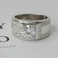 thumbnail image 2 of Forever Jewels 3.50 CT Round Cut Moissanite Men Solitaire Engagement Ring 14K White Gold Plated, 2 of 5