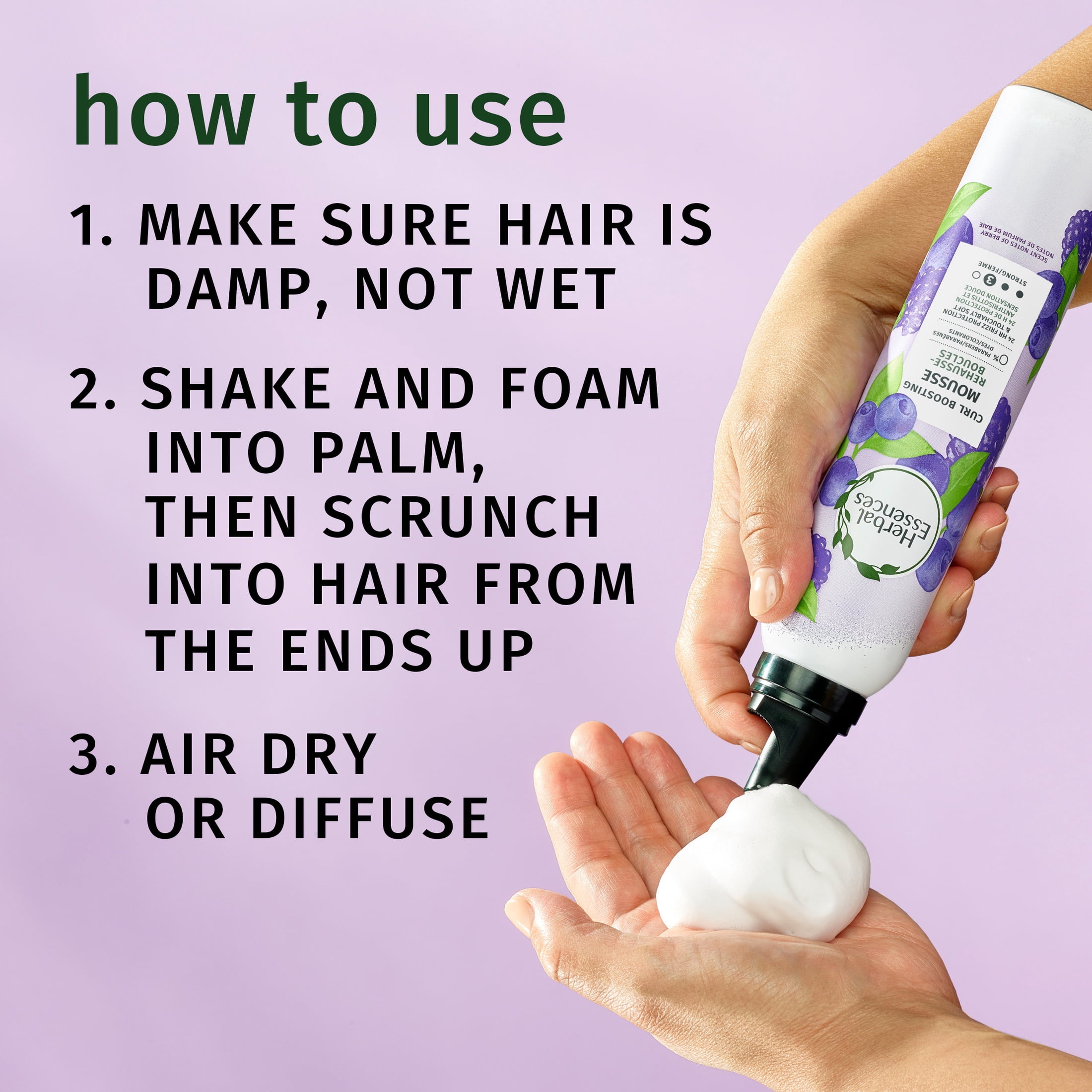 Herbal Essences Curl Boosting Mousse, All Day Hold, Frizz Control, 6.8 fl oz