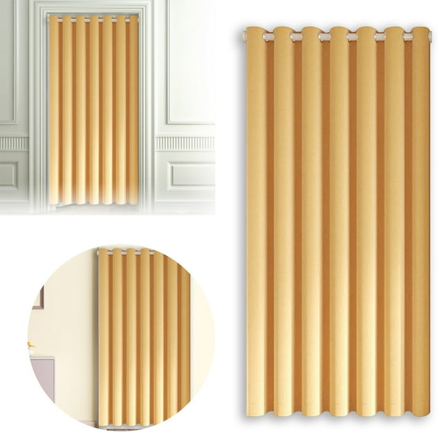 Modern Fabric Door Curtain for Living Room Bedroom Privacy Panel Thermal Insulation Easy Install Top Design Without Rod
