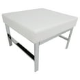 thumbnail image 3 of Atlas Mid Century Modern Metal and Leather Ottoman- White, 3 of 6
