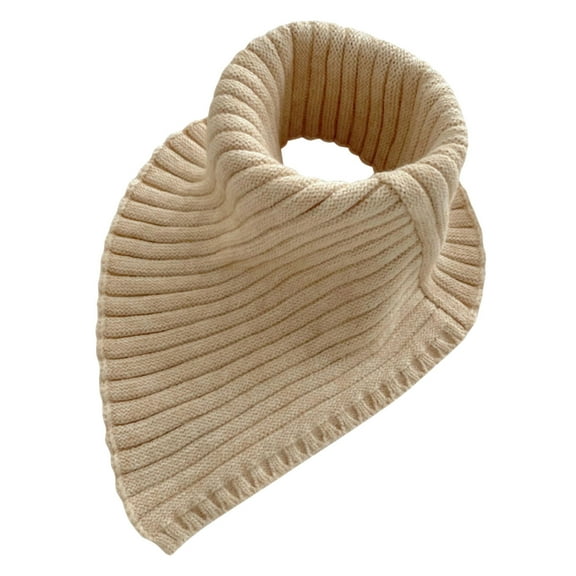 UTSJKR Women Winter Rib Knit Turtleneck Faux Collar Solid Color Detachable Triangular Scarf Wrap Windproof Neck Warmer Khaki