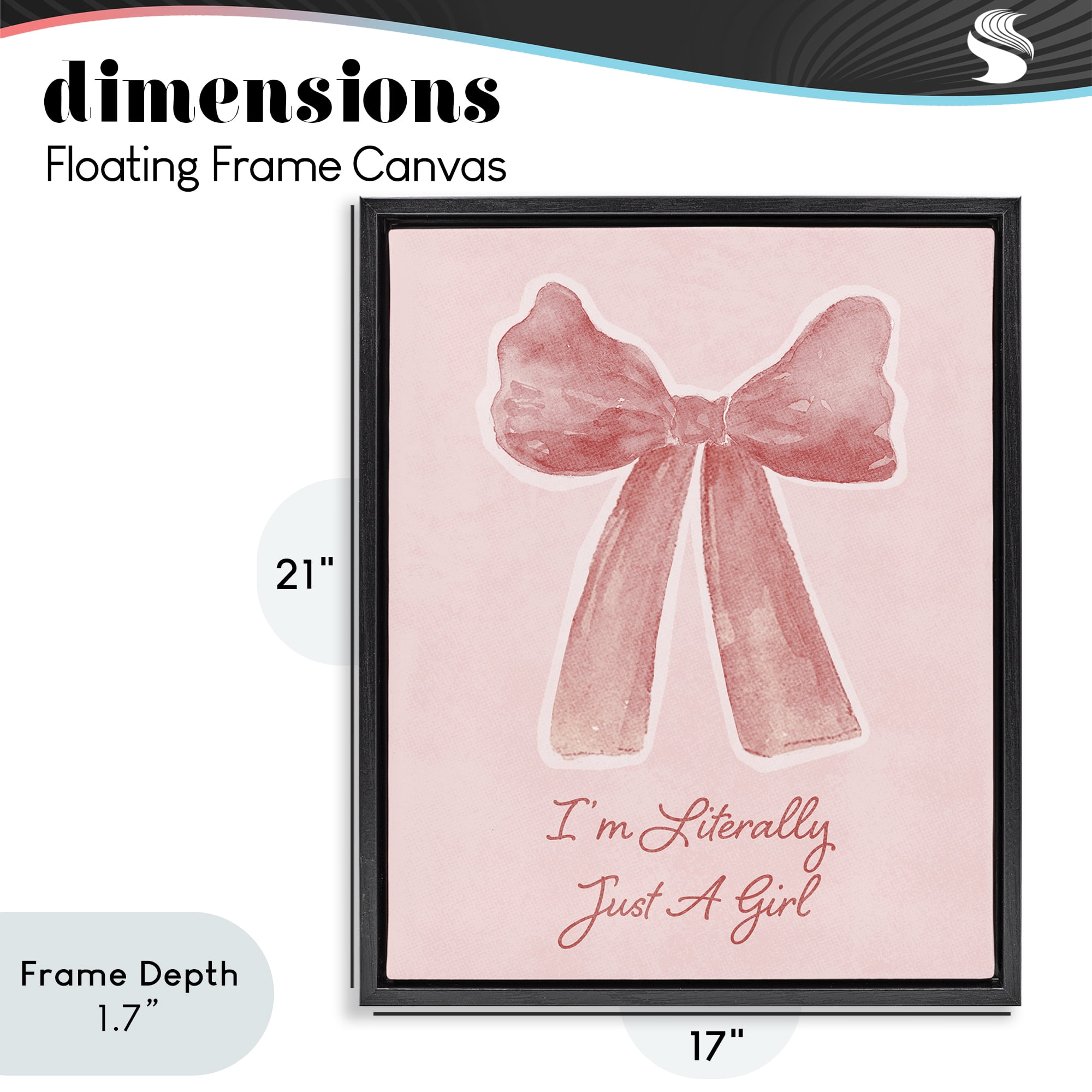 Stupell Industries Literally Just A Girl Black Framed Floater Canvas Wall Art, design by Lucille Price