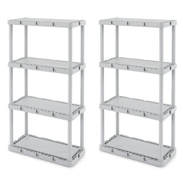 Gracious Living Knect-A-Shelf 4 Tier Light Duty Storage System (2 Pack)