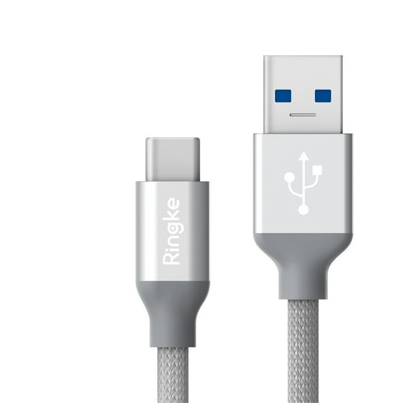 Ringke USB 3.0 Cable [3.4ft] Type C to A Port Tangle Free Durable Braided High Speed Fast Charging Data Sync Cord for Android, Samsung Galaxy S8 Plus LG Google Huawei Nexus OnePlus Xiaomi and More