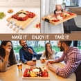 thumbnail image 3 of Tabla de charcutería CAWIU con tapa y asa, juego de queso de bambú, 3 of 6