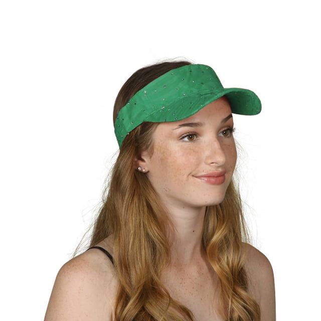 TopHeadwear Glitter Sequin Visor Hat - OLIVE