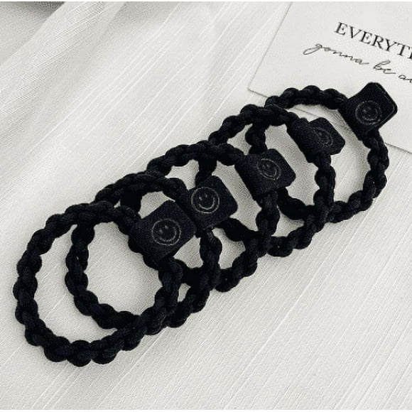 Braided black 5pcs high elasticity and hair rope