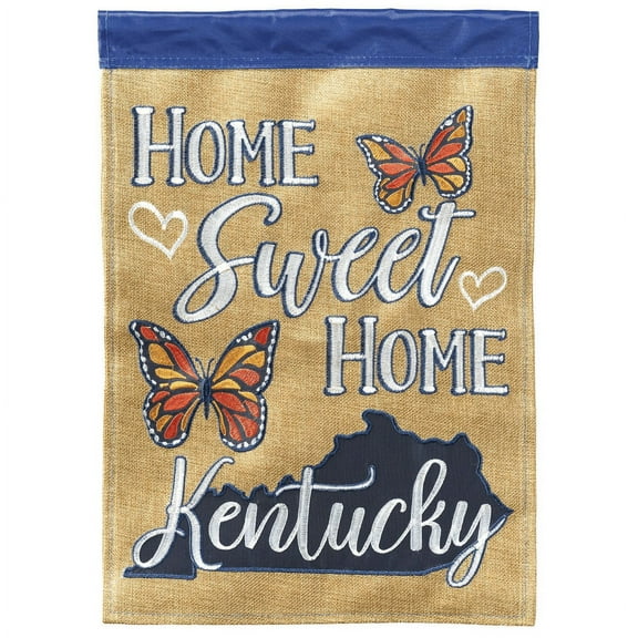 Magnolia Gardens M011547 13 x 18 in. Home Sweet Home Kentucky Applique Printed Garden Flag