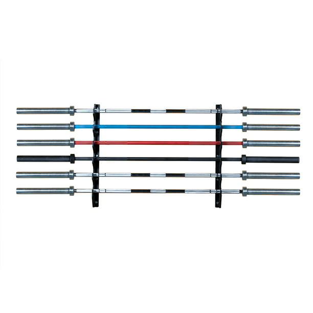 Titan Fitness Steel Horizontal Wall Mounted Barbell Rack V2, 6 Bar Options  with UHMQ Protectors, Horizontal Holder, Weight Bar Holder, Barbell Storage